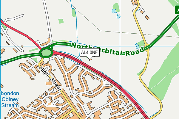 AL4 0NF map - OS VectorMap District (Ordnance Survey)