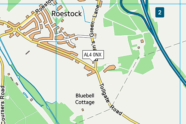AL4 0NX map - OS VectorMap District (Ordnance Survey)