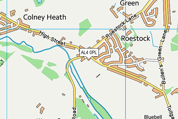 AL4 0PL map - OS VectorMap District (Ordnance Survey)