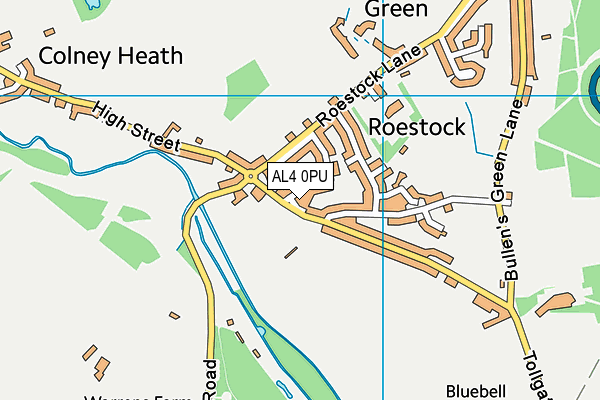 AL4 0PU map - OS VectorMap District (Ordnance Survey)