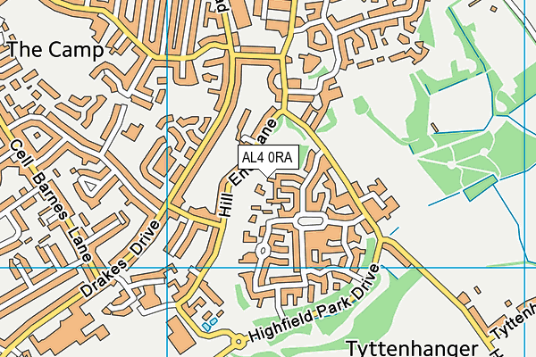 AL4 0RA map - OS VectorMap District (Ordnance Survey)