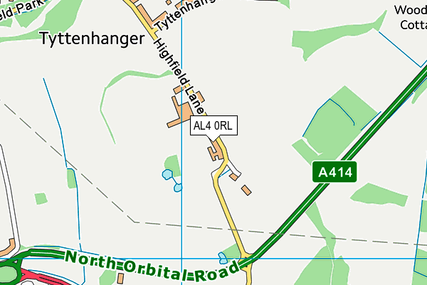 AL4 0RL map - OS VectorMap District (Ordnance Survey)
