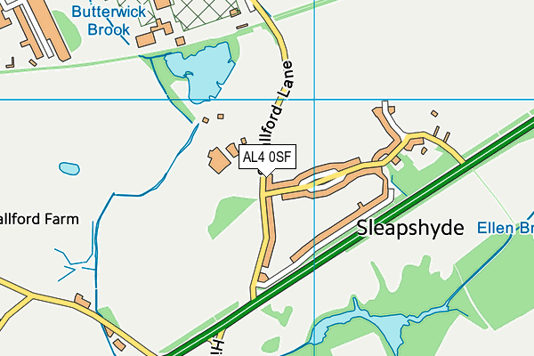 AL4 0SF map - OS VectorMap District (Ordnance Survey)