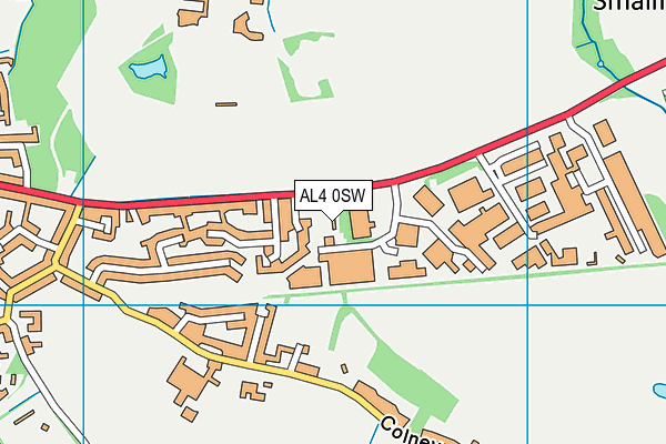 AL4 0SW map - OS VectorMap District (Ordnance Survey)