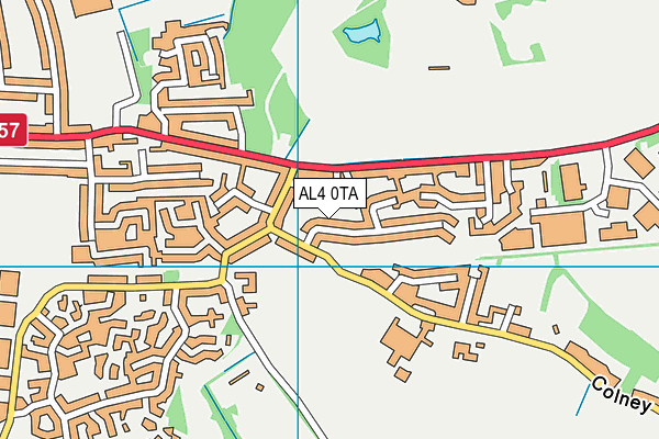 AL4 0TA map - OS VectorMap District (Ordnance Survey)