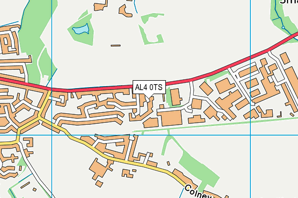 AL4 0TS map - OS VectorMap District (Ordnance Survey)
