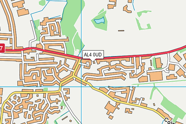 AL4 0UD map - OS VectorMap District (Ordnance Survey)