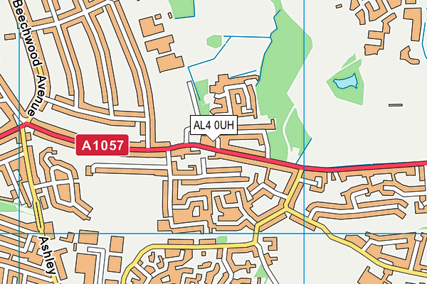 AL4 0UH map - OS VectorMap District (Ordnance Survey)