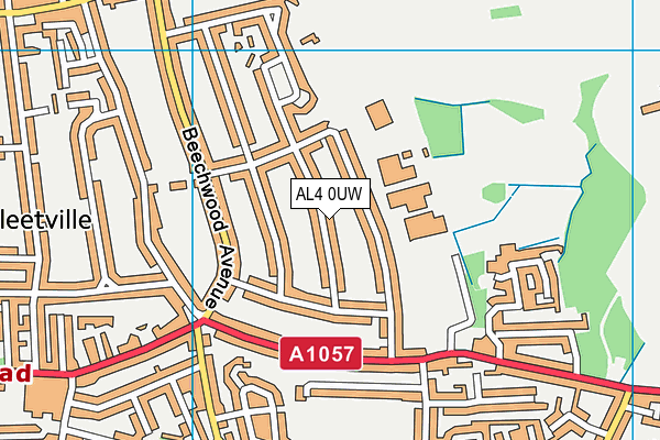 AL4 0UW map - OS VectorMap District (Ordnance Survey)