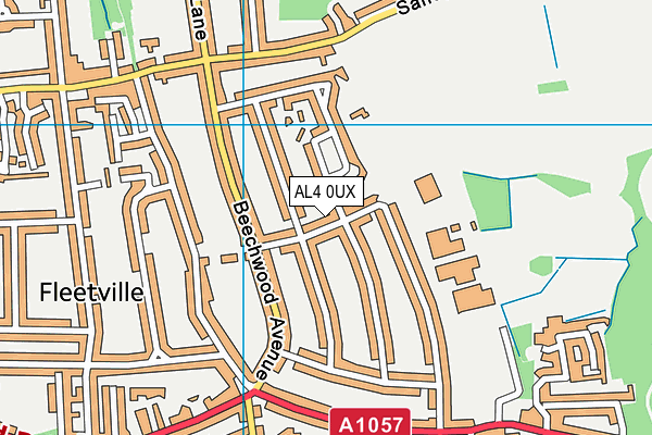 AL4 0UX map - OS VectorMap District (Ordnance Survey)