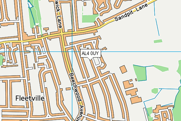 AL4 0UY map - OS VectorMap District (Ordnance Survey)