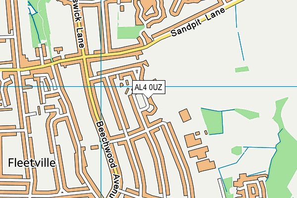 AL4 0UZ map - OS VectorMap District (Ordnance Survey)
