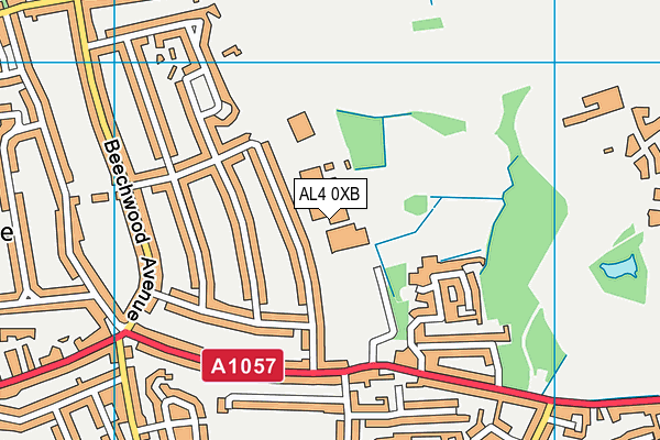 Beaumont School map (AL4 0XB) - OS VectorMap District (Ordnance Survey)