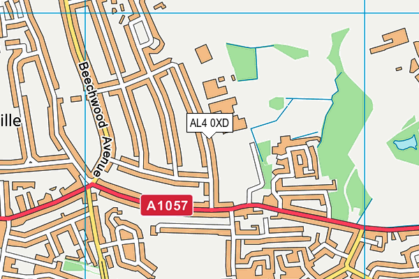 AL4 0XD map - OS VectorMap District (Ordnance Survey)