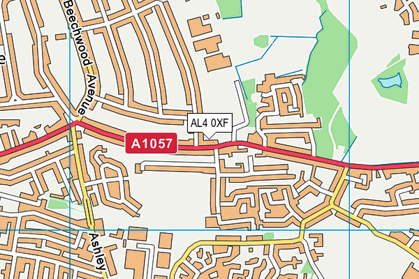AL4 0XF map - OS VectorMap District (Ordnance Survey)