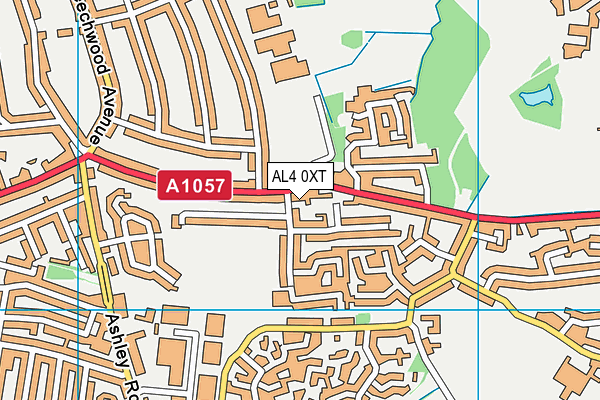 AL4 0XT map - OS VectorMap District (Ordnance Survey)