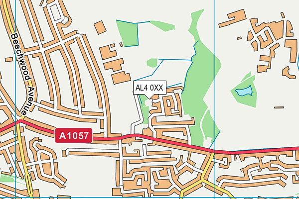AL4 0XX map - OS VectorMap District (Ordnance Survey)