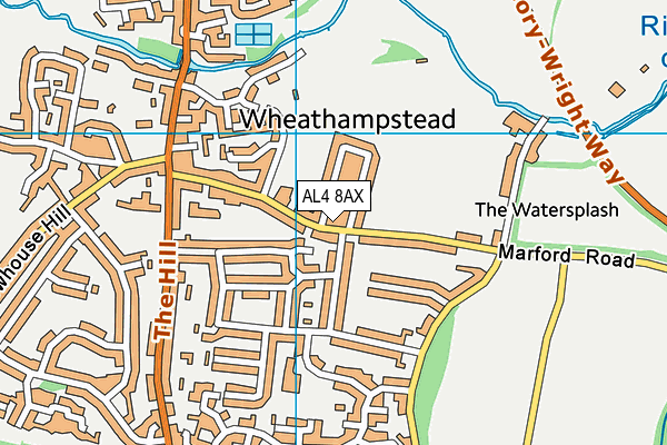 AL4 8AX map - OS VectorMap District (Ordnance Survey)