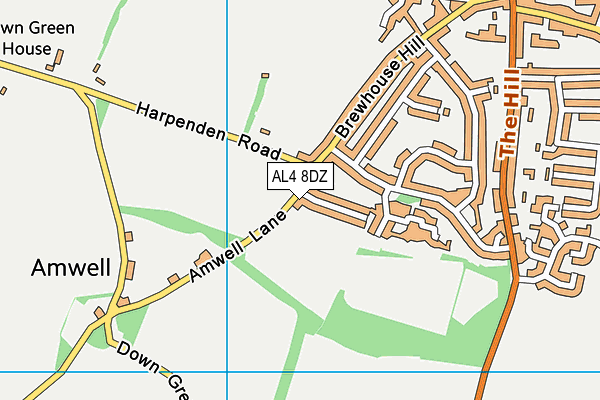 AL4 8DZ map - OS VectorMap District (Ordnance Survey)