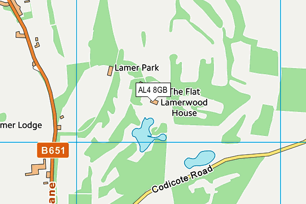 Lamerwood Country Club (Closed) map (AL4 8GB) - OS VectorMap District (Ordnance Survey)