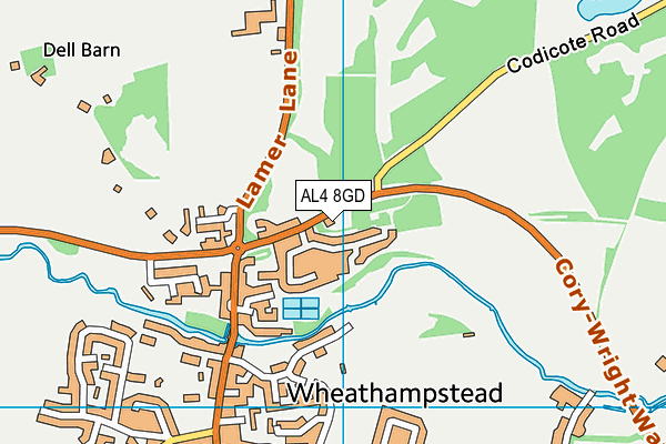 AL4 8GD map - OS VectorMap District (Ordnance Survey)