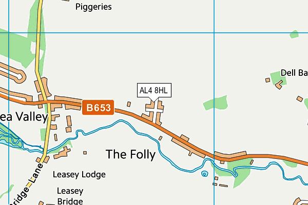 Folly Fields Recreation Ground map (AL4 8HL) - OS VectorMap District (Ordnance Survey)