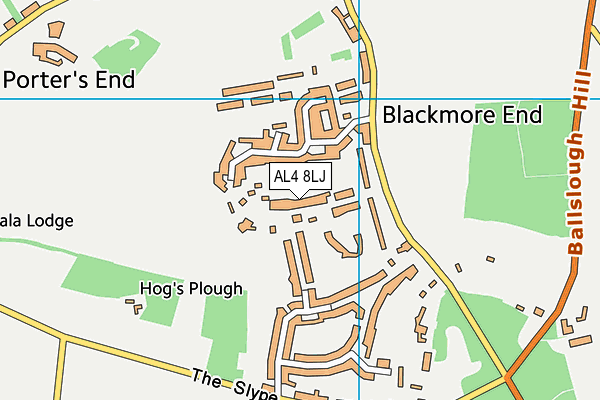 AL4 8LJ map - OS VectorMap District (Ordnance Survey)