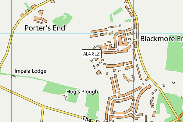 AL4 8LZ map - OS VectorMap District (Ordnance Survey)