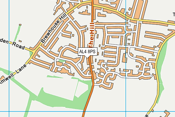 AL4 8PS map - OS VectorMap District (Ordnance Survey)