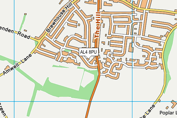 AL4 8PU map - OS VectorMap District (Ordnance Survey)