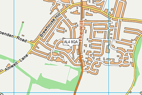 AL4 8QA map - OS VectorMap District (Ordnance Survey)
