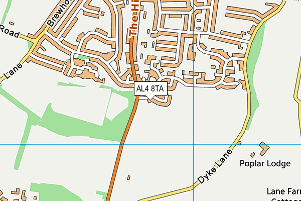 AL4 8TA map - OS VectorMap District (Ordnance Survey)