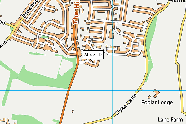 AL4 8TD map - OS VectorMap District (Ordnance Survey)