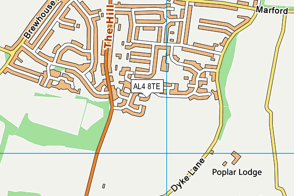 AL4 8TE map - OS VectorMap District (Ordnance Survey)