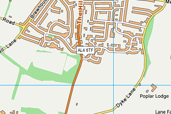 AL4 8TF map - OS VectorMap District (Ordnance Survey)