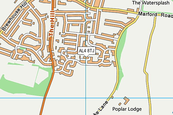 AL4 8TJ map - OS VectorMap District (Ordnance Survey)