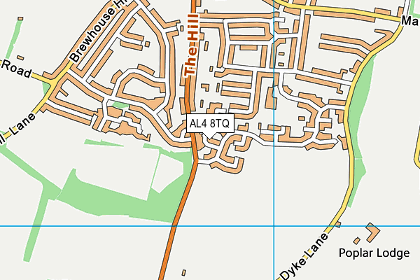 AL4 8TQ map - OS VectorMap District (Ordnance Survey)