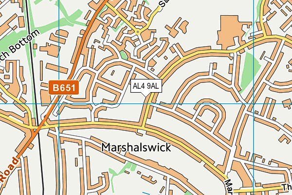 AL4 9AL map - OS VectorMap District (Ordnance Survey)