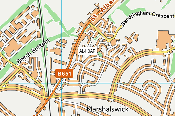 AL4 9AP map - OS VectorMap District (Ordnance Survey)