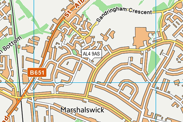 AL4 9AS map - OS VectorMap District (Ordnance Survey)