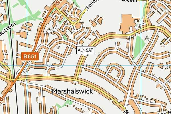 AL4 9AT map - OS VectorMap District (Ordnance Survey)