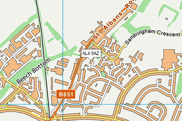 AL4 9AZ map - OS VectorMap District (Ordnance Survey)