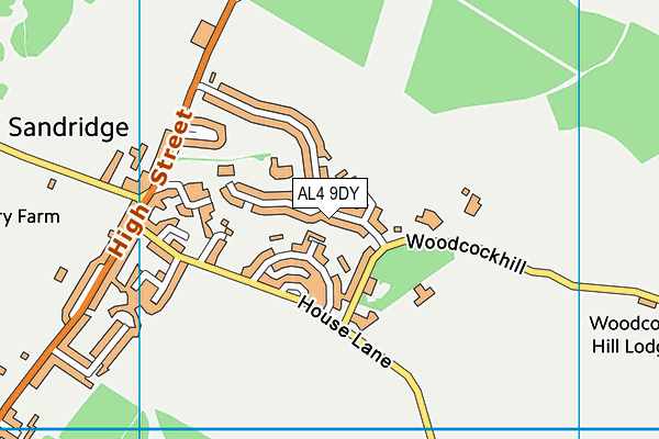 AL4 9DY map - OS VectorMap District (Ordnance Survey)