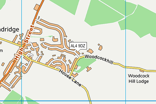AL4 9DZ map - OS VectorMap District (Ordnance Survey)