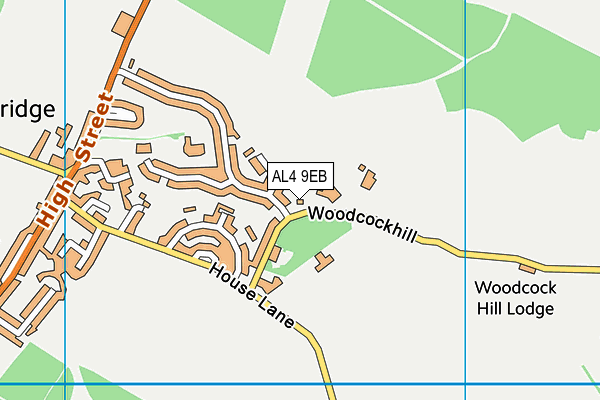 Sandridge School map (AL4 9EB) - OS VectorMap District (Ordnance Survey)