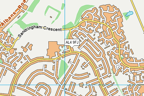 AL4 9FJ map - OS VectorMap District (Ordnance Survey)