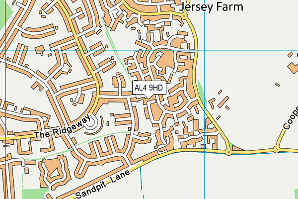 AL4 9HD map - OS VectorMap District (Ordnance Survey)