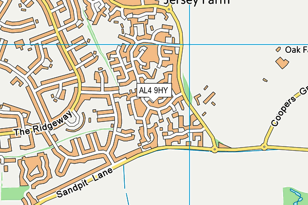 AL4 9HY map - OS VectorMap District (Ordnance Survey)