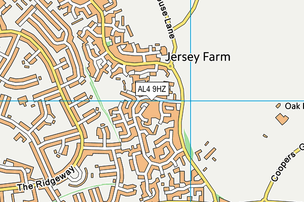 AL4 9HZ map - OS VectorMap District (Ordnance Survey)