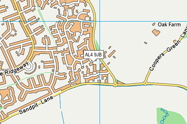 AL4 9JB map - OS VectorMap District (Ordnance Survey)